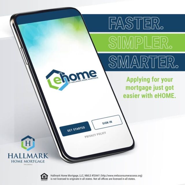 Our mortgage app eHome makes it easy to get a mortgage from wherever you are. Apply online today https://www.hallmarkhomemortgage.com/ or download our app from Google Play and the App Store. #HHM #YourCommunityLender #HallmarkHomeMortgage #eHome #hhmtv